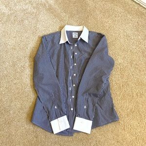 Brooks Brothers dark grey stripe button down shirt- non iron